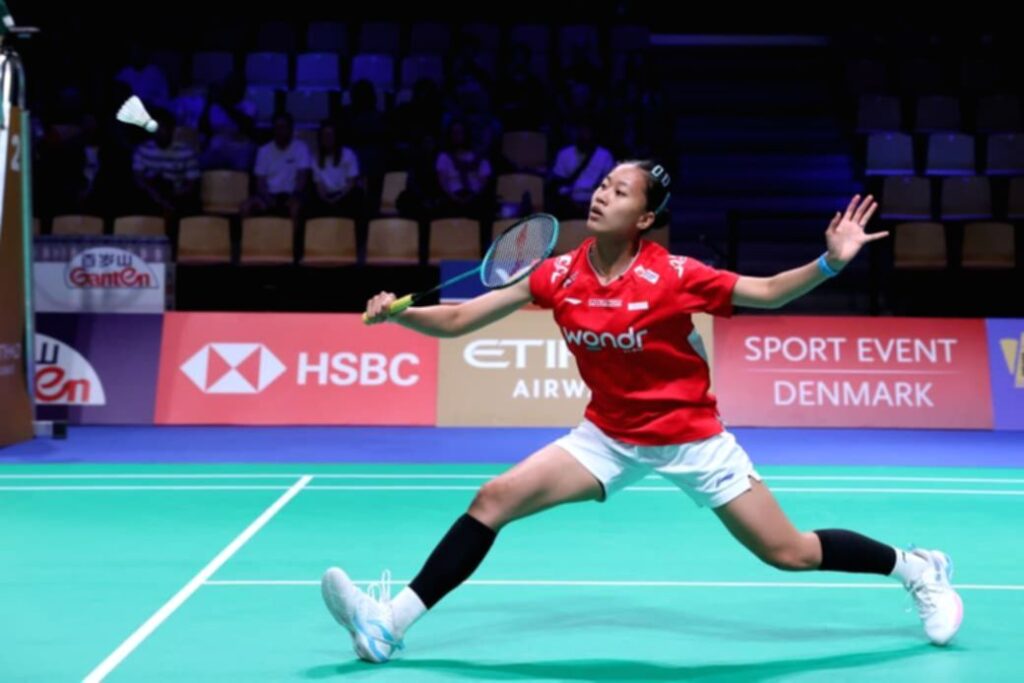 Putri Kusuma Wardani saat beraksi di lapangan bulu tangkis Japan Open 2026