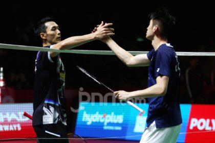 Pebulu tangkis tunggal putra Indonesia Jonatan Christie saat bertanding di China Open 2026