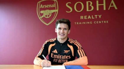Winger asal Yunani Christos Tzolis saat berseragam klub untuk memperkuat lini serang Arsenal