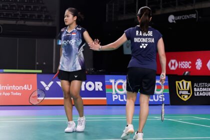 Rachel Allessya Rose dan Febi Setianingrum saat bertanding di babak pertama China Open 2026