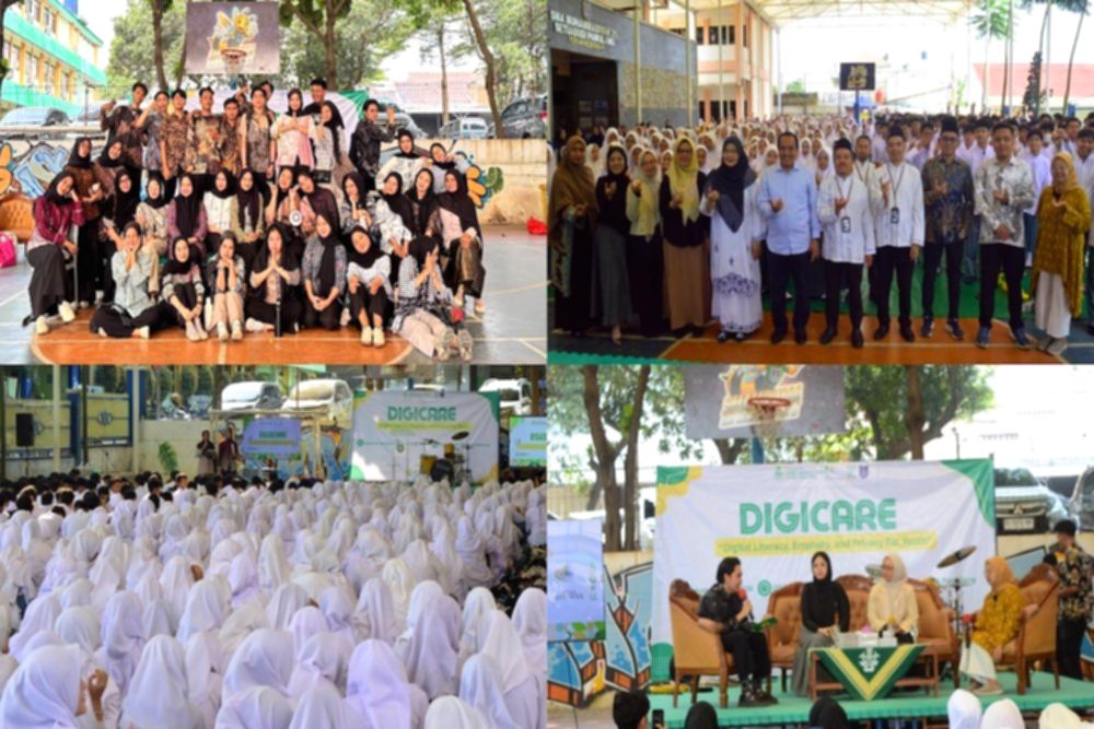 Mahasiswa Ilmu Komunikasi UMJ memberikan edukasi literasi digital dan keamanan data kepada siswa SMA Muhammadiyah 25