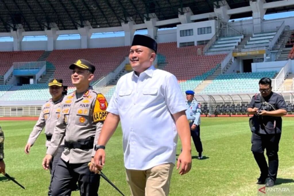 Stadion Pakansari dengan atap yang telah diperbaiki sepenuhnya menjelang Piala AFF 2026.