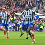 Danny Welbeck saat bertanding di lapangan hijau mengenakan seragam Brighton & Hove Albion