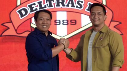 Deddy Adrianto Wibowo saat diperkenalkan sebagai Presiden baru Deltras FC
