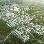 Pemandangan udara kawasan industri Subang Smartpolitan yang dikelola PT Surya Semesta Internusa Tbk.