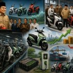 Presiden Prabowo Subianto meninjau fasilitas produksi motor listrik di PT Ilectra Motor Group, Cikarang.