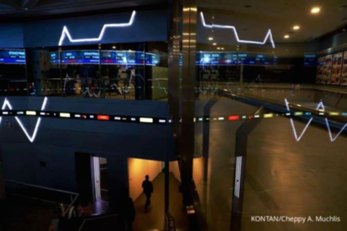 Tampilan layar pergerakan grafik Indeks Harga Saham Gabungan di Bursa Efek Indonesia