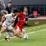 Pemain Timnas Indonesia tampak kecewa usai laga melawan Vietnam di Stadion Pakansari.