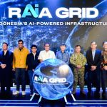 Papan nama PT Infra Fiber Teknologi dan logo Indosat sebagai simbol kolaborasi pembangunan infrastruktur AI di Indonesia.