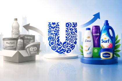 Gedung kantor PT Unilever Indonesia Tbk dengan logo perusahaan yang terpampang jelas di area Jakarta.