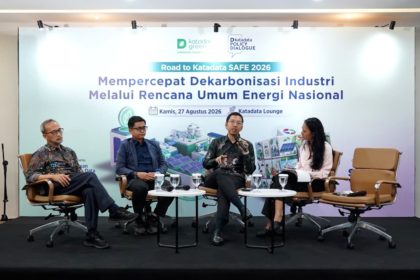 Suasana forum Katadata Policy Dialogue di Jakarta membahas percepatan dekarbonisasi industri nasional.