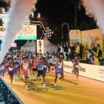 Michael Kimani Kamau saat berlari dalam ajang Maybank Marathon 2026 di Gianyar, Bali.