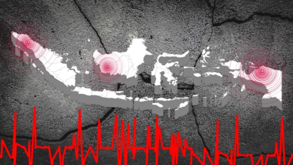 Ilustrasi seismograf mencatat getaran gempa bumi tektonik di wilayah Bogor.