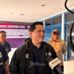 Ketua PSSI Erick Thohir memberikan keterangan pers terkait dukungan untuk pelatih John Herdman dan Timnas Indonesia.