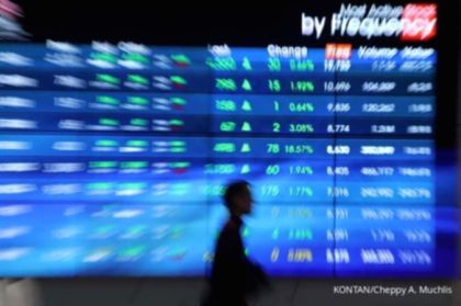 Grafik pergerakan pasar saham dan simbol investasi yang mencerminkan dinamika bursa efek