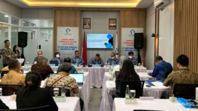 Grafik pergerakan harga saham PT Hetzer Medical Indonesia Tbk (MEDS) yang melonjak di bursa efek