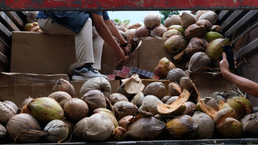 Petugas Bea Cukai memeriksa tumpukan rokok ilegal tanpa pita cukai hasil sitaan di Sumedang