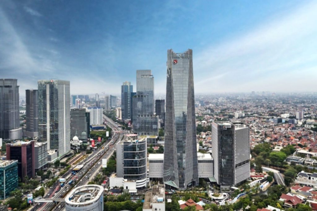 Gedung Graha Merah Putih di kawasan Gatot Subroto, Jakarta, yang dikelola oleh PT Telkom Landmark Tower.