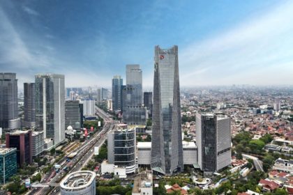 Gedung Graha Merah Putih di kawasan Gatot Subroto, Jakarta, yang dikelola oleh PT Telkom Landmark Tower.