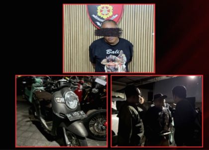 Seorang pria berinisial IMGA ditangkap polisi di Jalan Tangkuban Perahu, Denpasar atas kasus pencurian sepeda motor.